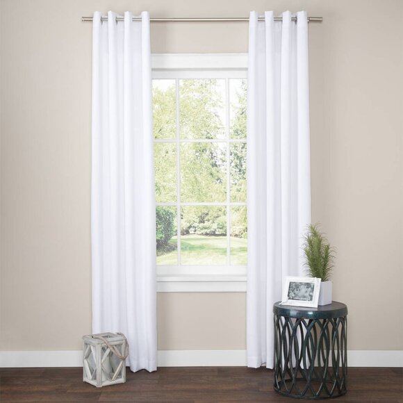 Kaden Drapes by Urban Barn White - 53" x 96" (8ft) Grommet Panel - Set of 2 - Picture 1 of 7